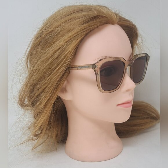 Saint Laurent Womens Sunglasses Transparent Lt Brown Square SL 457 004 53-20-145 - Picture 2 of 14